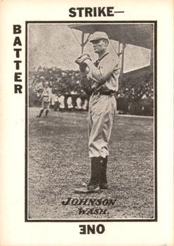 1973 TCMA 1913 Tom Barker Baseball Card Game (WG6 Red Backs) (reprint) #NNO Walter Johnson Front