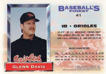 1993 Finest #41 Glenn Davis Back