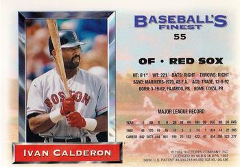 1993 Finest #55 Ivan Calderon Back