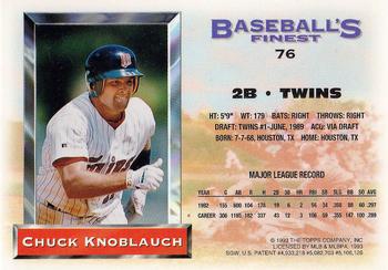 1993 Finest #76 Chuck Knoblauch Back