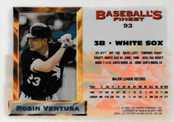 1993 Finest #93 Robin Ventura Back