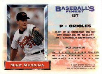 1993 Finest #157 Mike Mussina Back