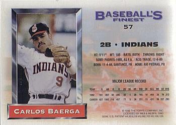 1993 Finest #57 Carlos Baerga Back