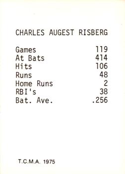 1975 TCMA 1919 Chicago White Sox Glossy #NNO Swede Risberg Back