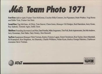 1993 The Wiz New York Mets 30 Years of Team Photos #NNO 1971 Back