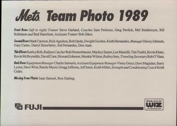 1993 The Wiz New York Mets 30 Years of Team Photos #NNO 1989 Back