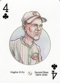 2006 Hero Decks Cincinnati Reds Baseball Heroes Playing Cards #4♣ Hughie Critz Front