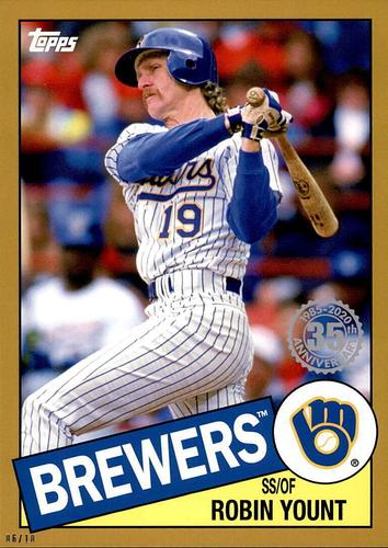 2020 Topps 1985 Topps Baseball 35th Anniversary (Series One) 5x7 - Gold 5x7 #85-61 Robin Yount Front