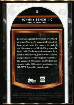 2020 Topps Transcendent Collection Hall of Fame Edition - Hall of Fame Icons #5 Johnny Bench Back