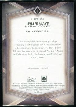 2020 Topps Transcendent Collection Hall of Fame Edition - Hall of Famers Sketch Reproductions #HOFR-WM Willie Mays Back