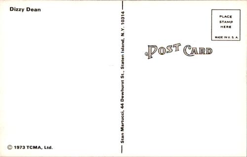 1973 TCMA Stan Martucci Postcards #NNO Dizzy Dean Back