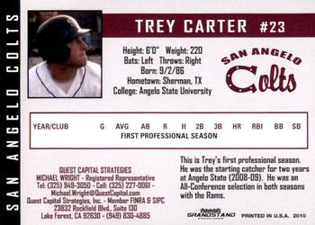 2010 Grandstand San Angelo Colts #NNO Trey Carter Back