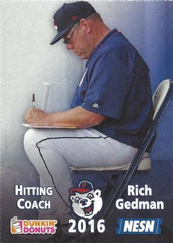 2016 Dunkin' Donuts NESN Pawtucket Red Sox #NNO Rich Gedman Front