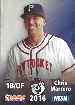 2016 Dunkin' Donuts NESN Pawtucket Red Sox #NNO Chris Marrero Front