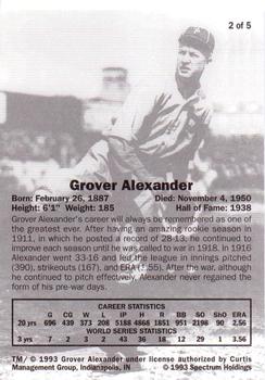 1993 Spectrum HOF III #2 Grover Alexander Back