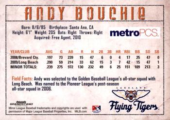 2010 Grandstand Lakeland Flying Tigers #NNO Andy Bouchie Back