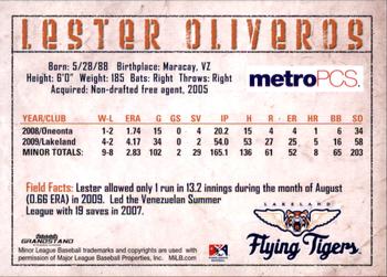 2010 Grandstand Lakeland Flying Tigers #NNO Lester Oliveros Back