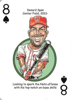 2013 Hero Decks Washington Senators & Nationals Baseball Heroes Playing Cards #8♠ Denard Span Front