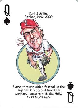 2013 Hero Decks Philadelphia Phillies Baseball Heroes Playing Cards #Q♠ Curt Schilling Front