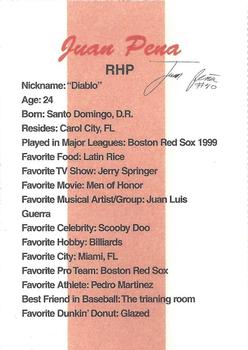 2002 Dunkin' Donuts Pawtucket Red Sox #NNO Juan Pena Back