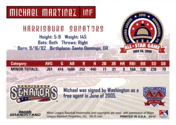 2010 Grandstand Eastern League All-Star Game Western Divsion #NNO Michael Martinez Back