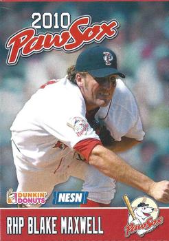 2010 Dunkin' Donuts NESN Pawtucket Red Sox #NNO Blake Maxwell Front