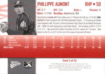 2010 MultiAd Reading Phillies #3 Phillippe Aumont Back