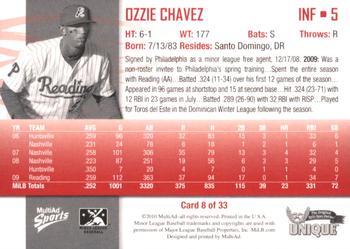 2010 MultiAd Reading Phillies SGA #8 Ozzie Chavez Back