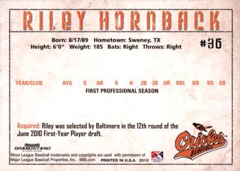 2010 Grandstand Bluefield Orioles #NNO Riley Hornback Back