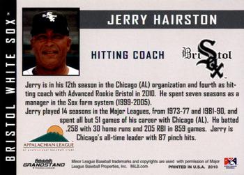2010 Grandstand Bristol White Sox #NNO Jerry Hairston Back