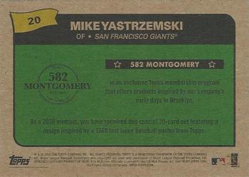 2019-20 Topps 582 Montgomery Club Set 3 #20 Mike Yastrzemski Back