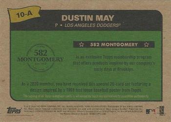 2019-20 Topps 582 Montgomery Club Set 3 - Autographs #10-A Dustin May Back