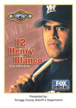 2001 Milwaukee Brewers Police - Portage County Sheriff's Department #NNO Henry Blanco Front