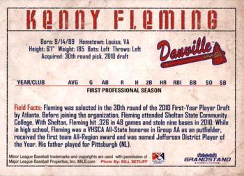 2010 Grandstand Danville Braves #NNO Kenny Fleming Back