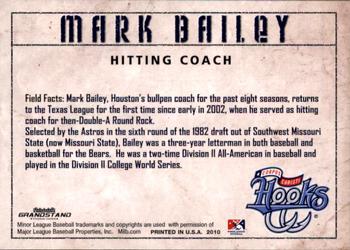 2010 Grandstand Corpus Christi Hooks #NNO Mark Bailey Back