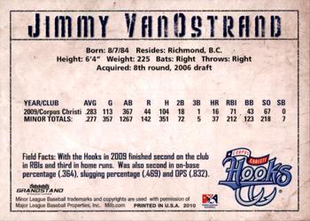 2010 Grandstand Corpus Christi Hooks #NNO Jimmy VanOstrand Back