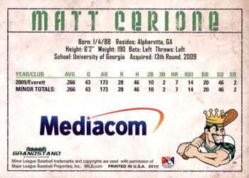2010 Grandstand Clinton LumberKings Update 1 #NNO Matt Cerione Back