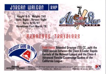 2010 Grandstand Texas League All-Stars North Division #NNO Jordan Walden Back