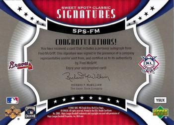 2007 Upper Deck Sweet Spot Classic - Signatures Black Leather Silver Ink #SPS-FM Fred McGriff Back