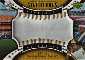 2007 Upper Deck Sweet Spot Classic - Signatures Silver Stitch Black Ink #SPS-DW Dave Winfield Front