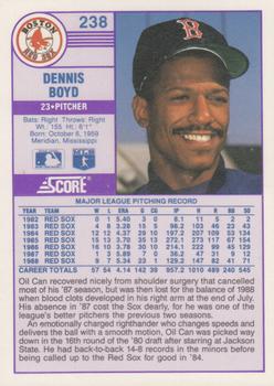 1989 Score - Promos #238 Dennis Boyd Back
