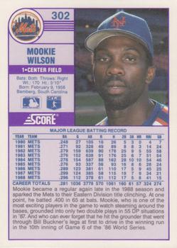 1989 Score - Promos #302 Mookie Wilson Back