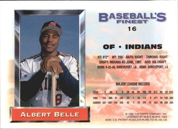 1993 Finest - Refractors #16 Albert Belle Back