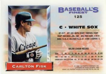 1993 Finest - Refractors #125 Carlton Fisk Back