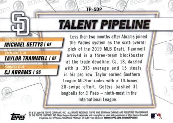 2020 Bowman - Chrome Talent Pipeline #TP-SDP Michael Gettys / CJ Abrams / Taylor Trammell Back
