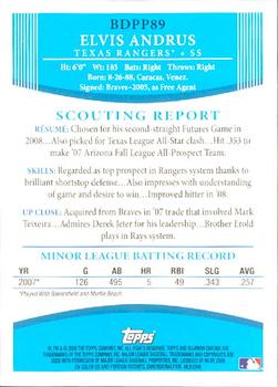 2008 Bowman Draft Picks & Prospects - Chrome Prospects #BDPP89 Elvis Andrus Back