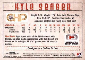 2010 Grandstand High Desert Mavericks #NNO Kyle Seager Back