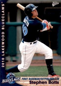 2010 MultiAd Lakewood BlueClaws #3 Stephen Batts Front