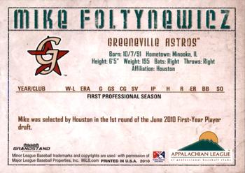 2010 Grandstand Appalachian League Top Prospects #NNO Mike Foltynewicz Back