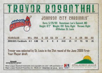2010 Grandstand Appalachian League Top Prospects #NNO Trevor Rosenthal Back